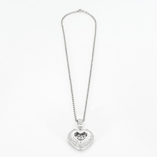 Collier Collier cœur or blanc et diamants 58 Facettes