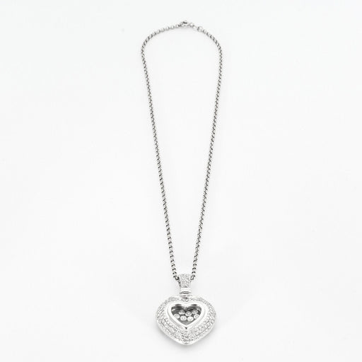 Necklace White gold and diamond heart necklace 58 Facettes