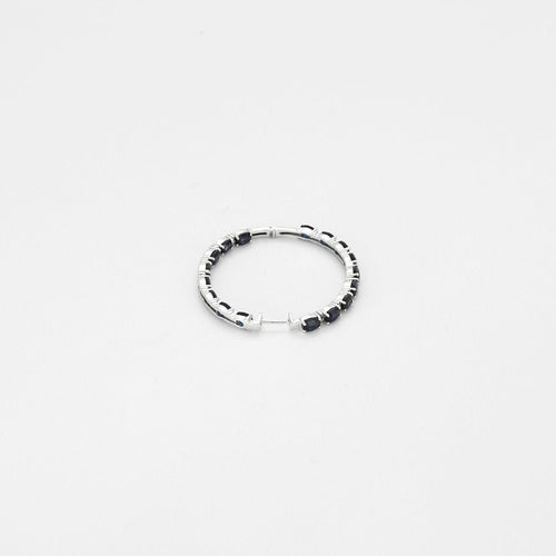 Boucles d'oreilles Boucles d'oreilles créoles saphirs et diamants 58 Facettes 1339