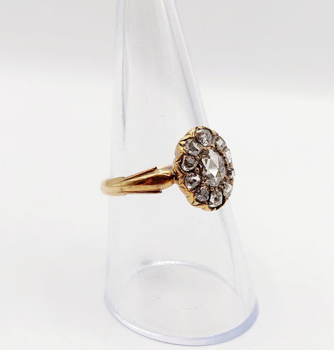 Bague 55 Bague marquise victorienne diamants taillés en roses en or 18k 58 Facettes A06438