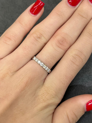 Bague 51 Demi-alliance or et diamants 58 Facettes