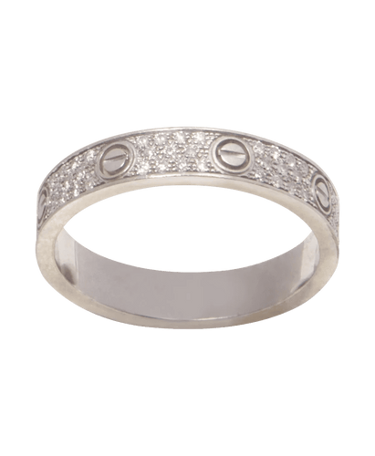 Bague 58 Alliance Cartier Or blanc 18K diamants 58 Facettes BO230553/BAGUELOVEPAVÉECARTIER