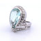 Bague 56 Anello in oro bianco 18 kt con acquamarina e diamanti 58 Facettes