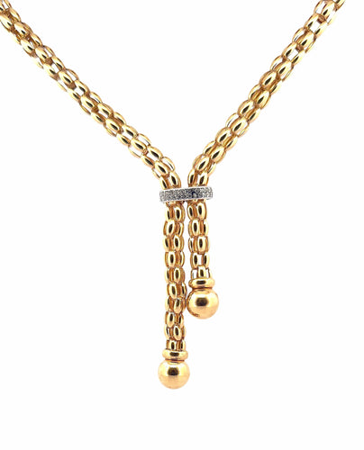 Collier Collier maille Popcorn à pompons en or 18 carats 58 Facettes