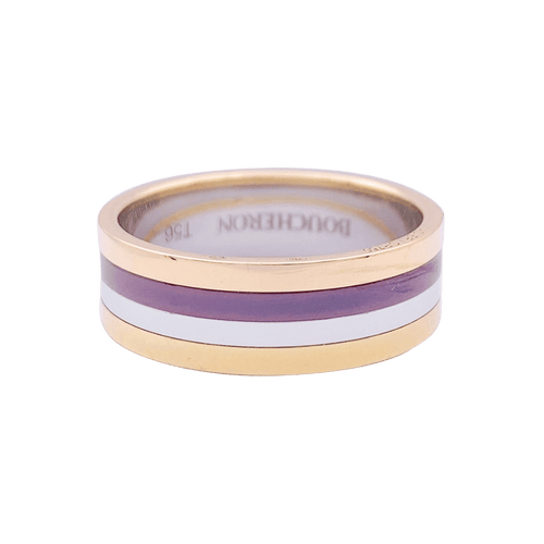 56 Bague Boucheron "My First Quatre", deux ors et acier. 58 Facettes 33324