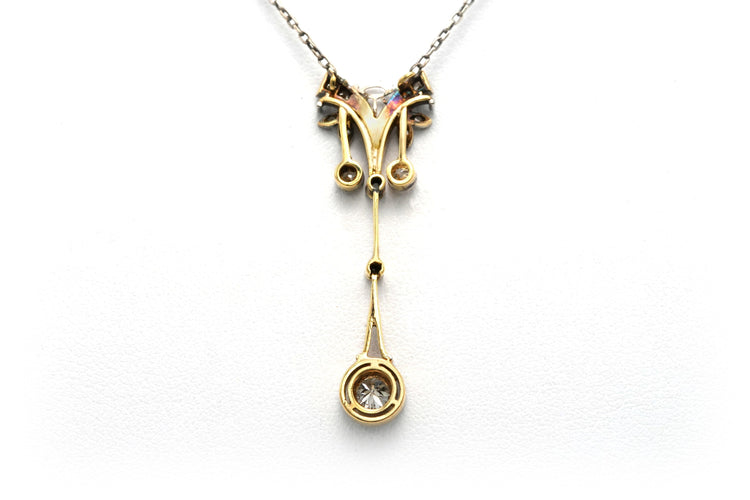 Collier Collier Art Déco or jaune et argent diamants 58 Facettes 22729