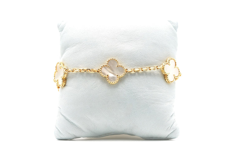 Bracelet Van Cleef & Arpels - Bracelet Alhambra en or jaune 18 carats et nacre 58 Facettes 22730