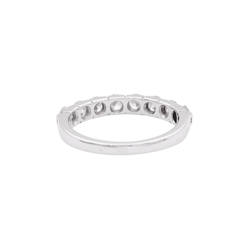 Bague 52.5 Demi-alliance or blanc et diamants. 58 Facettes 34472