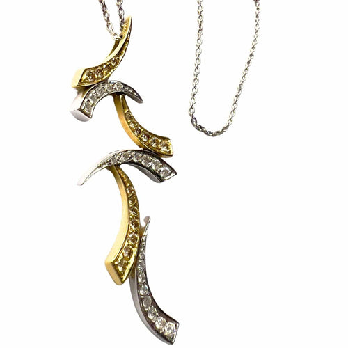 Pendentif Pendentif en or contemporain moderne du XXe siècle avec diamants 58 Facettes Q346B(120)