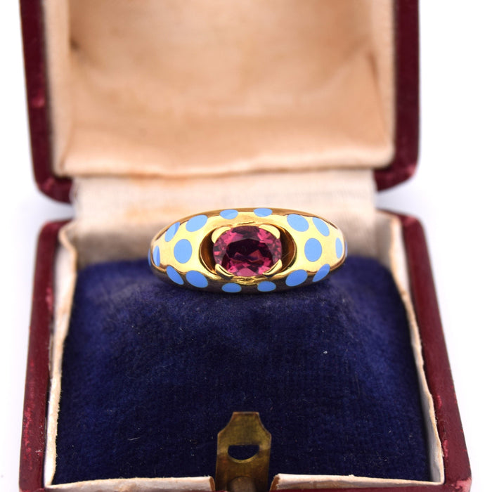 Bague tourmaline en or jaune années 90