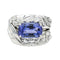 Bague 51 Bague Cocktail Or blanc Tanzanite, Diamant 58 Facettes 3411145CN