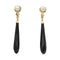 Boucles d'oreilles Boucles d'oreilles Pendantes Or jaune Perle de culture, Onyx, Diamant 58 Facettes 3853930RV