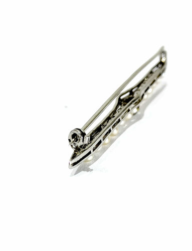 Broche Broche en Or Blanc, Diamants et Perles 58 Facettes