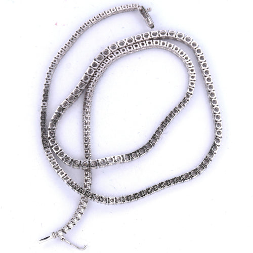Collier Collier tennis en or blanc avec diamants 58 Facettes