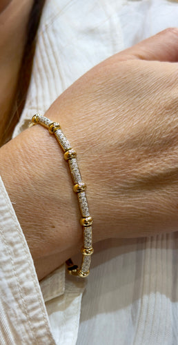Bracelet femme en or jaune et diamants