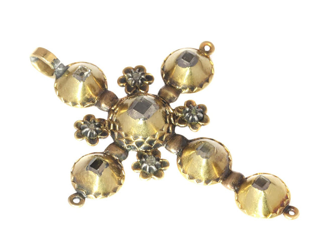Pendentif Opulence des années 1720 : dévoilement d'une croix de diamant géorgienne 58 Facettes 20237-0121