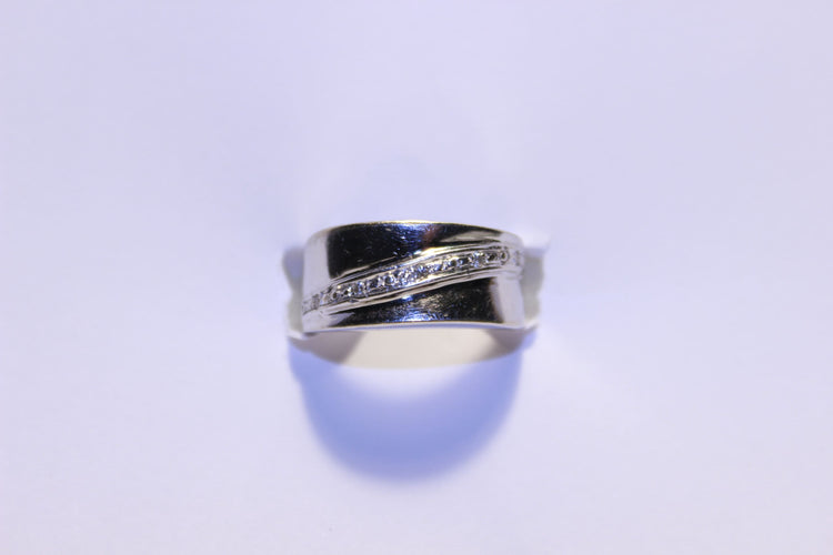 Bague 58 Bague Or blanc Diamants 58 Facettes