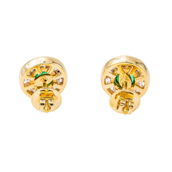 Boucles d'oreilles Boucles d'oreilles Puces Or jaune Emeraude, Diamant 58 Facettes 3792680RV