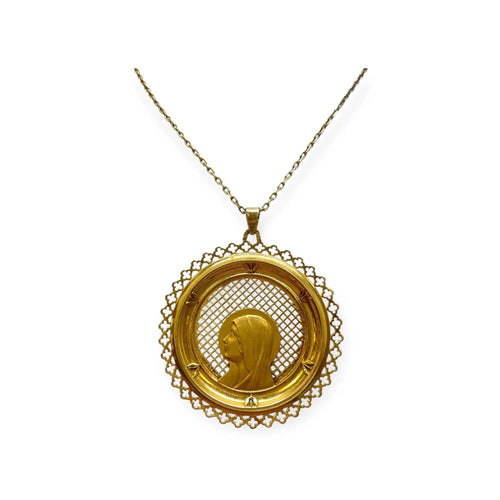 Pendentif Pendentif Vierge de profil en or jaune 750 (18k) 58 Facettes 330082286