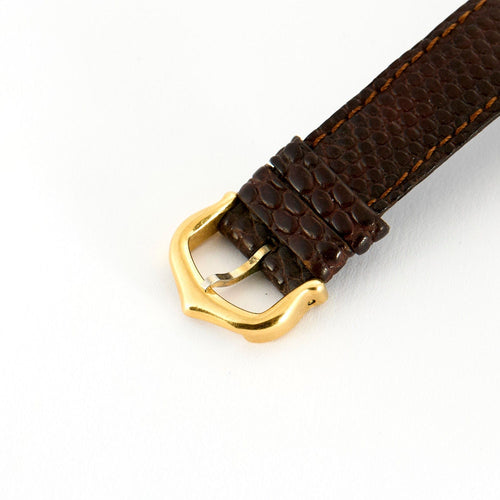 Montre CARTIER - Montre Modèle Tank Must en argent plaqué or cadran laqué rouge, écrin et garantie internationale Cartier. 58 Facettes