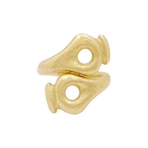 Bague 56 Bague Lalaounis, « Mesopotamia » en or jaune martelée. 58 Facettes 34908