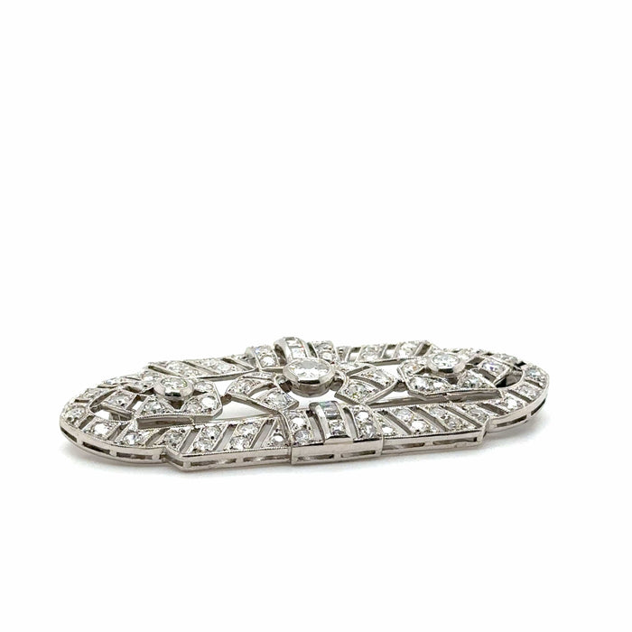 Broche Art Déco - Broche Ancienne Platine et Diamants 58 Facettes 1.0000114/3