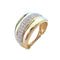 Bague 58.5 Bague Jonc bombé - Diamants - Or blanc et or jaune 18 K 58 Facettes AA 1714