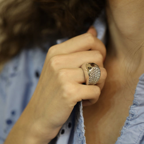 Bague 52 Bague Fred Candy en or gris 18K avec 2,70 cts de diamants G-VS - Taille 52 58 Facettes FB06061