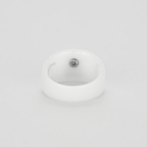 Bague 56 Bague or blanc céramique blanche 58 Facettes 3131211