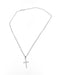 Collier Pendentif croix italienne avec chaîne de Chini en or blanc 58 Facettes