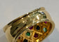 Bague 52 Bague or jaune, saphirs, rubis, émeraude, diamants 58 Facettes
