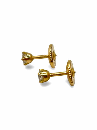 Boucles d'oreilles Puces d'oreilles or jaune et diamants 0,40 ct 58 Facettes