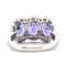 Bague 54 Bague en or blanc avec tanzanites et diamants 58 Facettes