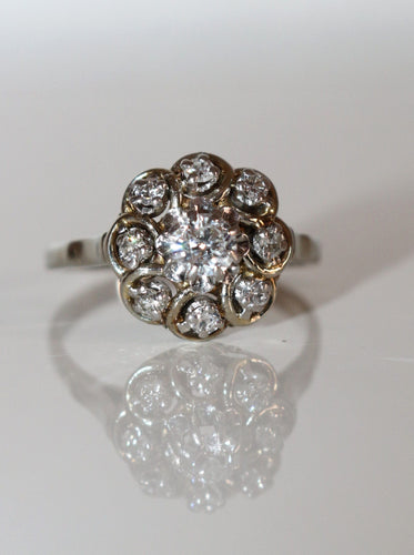 Bague 55 Bague Marguerite Diamants Or Blanc 58 Facettes 564