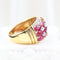 Bague Bague en or jaune 18 carats sertie de rubis ovales et de diamants 58 Facettes 132984
