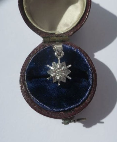 Pendentif Pendentif sphère étoile Art Déco or blanc diamant 58 Facettes