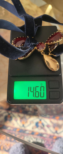 Collier Vintage en or jaune serti de grenats de Perpignan 58 Facettes