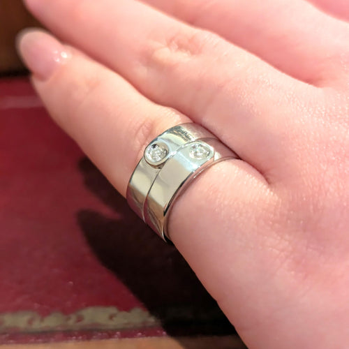 Bague 53 Bague Dinh Van or blanc et diamants 58 Facettes 29043