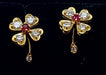 Boucles d'oreilles Boucles d’oreilles or jaune rubis diamants 58 Facettes AB459