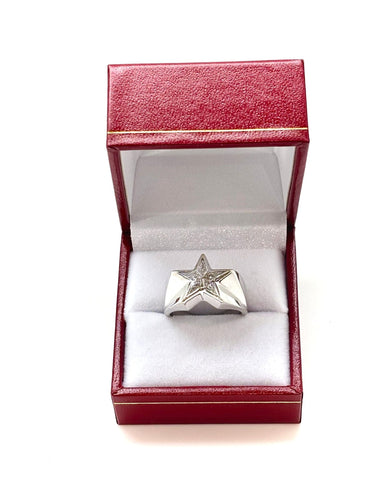 Bague 55 Bague  étoile or blanc diamants 58 Facettes M9101