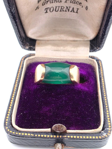 Bague 51 BULGARI - Bague en or jaune avec jadéite 58 Facettes