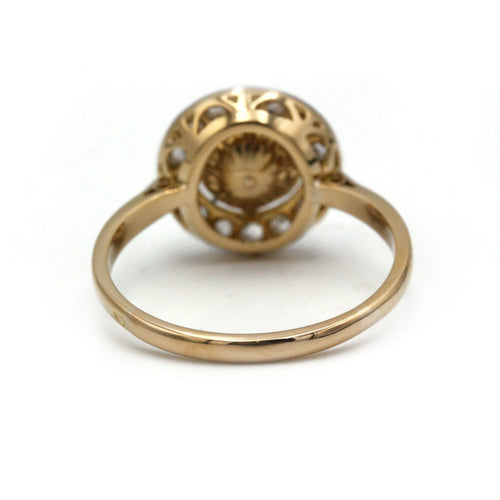 Bague 55 Bague - Or, platine, perle et diamants 58 Facettes 1220