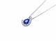 Pendentif design or blanc, saphir, diamants