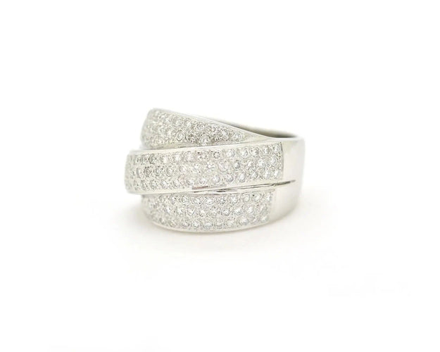 Bague Bague BAND en or blanc avec diamants de 1,40 ct 58 Facettes 13492