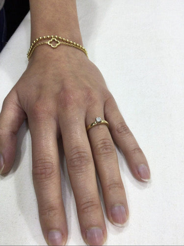 Bague 53.5 Bague Solitaire Or Jaune Diamant 0.14ct 58 Facettes