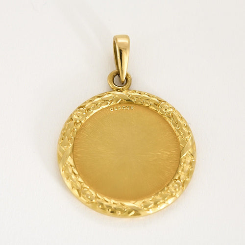 Pendentif AUGIS - Médaille d'Amour - Or jaune, rubis de synthèse et diamants 58 Facettes B250452