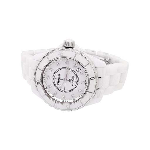 Montre Montre Chanel, "J12", céramique blanche, diamants. 58 Facettes 35200