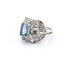Bague 55 Bague en or blanc 18 carats avec aigue-marine et diamants 58 Facettes