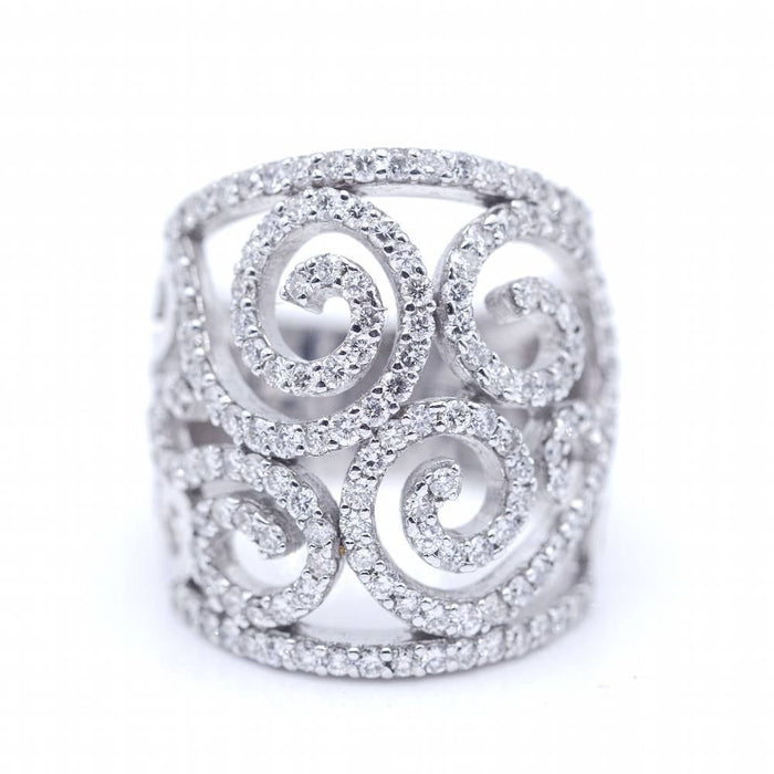 Bague 54.5 Bague en or blanc et diamants 58 Facettes N102879LF