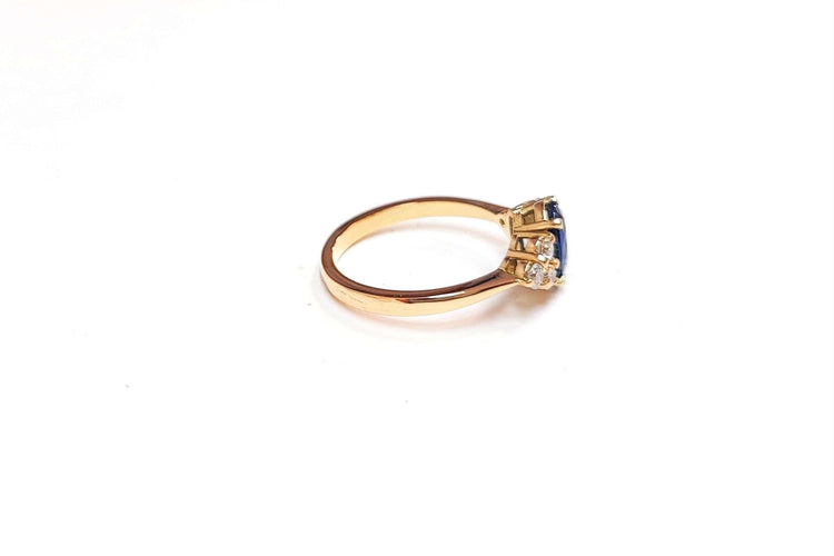 Bague 55 Bague saphir et diamant 58 Facettes Bag.Ov.6Dt.FA34S